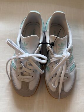 Adidas Samba OG C Sneakers (Kids) - Size US 11k - White/ Mint Green  - NWOT